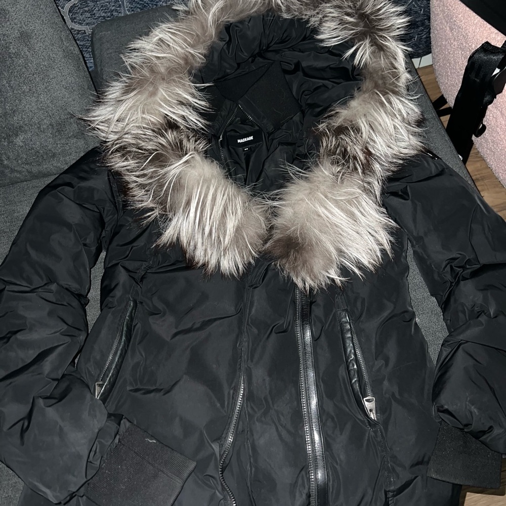 Black Fur-Trimmed Women's Jacket